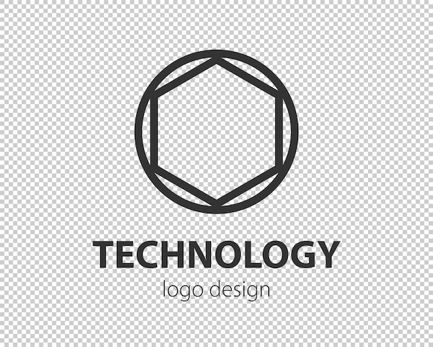 円の幾何学的なベクトルのロゴシンプルな線形デザインのナノテクノロジー暗号通貨とモバイルアプリケーションのためのハイテクスタイルのロゴタイプ