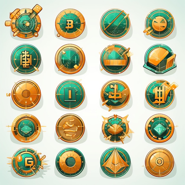 Vector geometric vector money icons on white background styliz