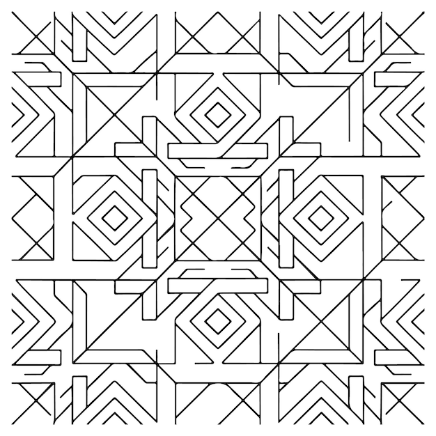 Vector geometric vector seamless pattern on white background