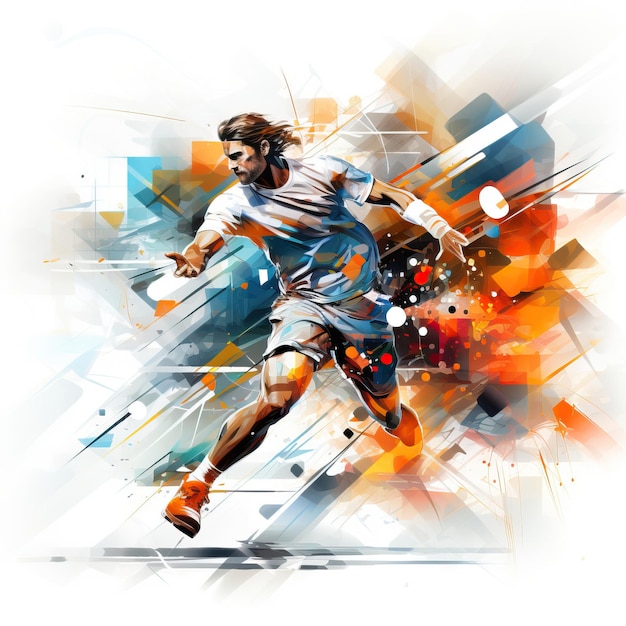 Geometric Vector Sports Vector On White Background styl