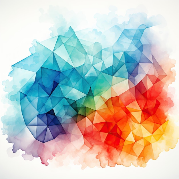 Vector geometric vector watercolor vector on white background