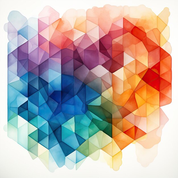 Geometric vector watercolor vector on white background