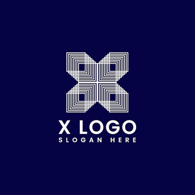 geometric x letter logo