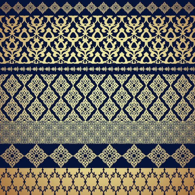 Geometric zigzag oriental ornamental seamless pattern