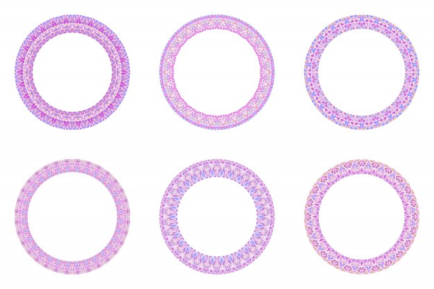 기하학적 추상 삼각형 모자이크 원형 화 환 세트