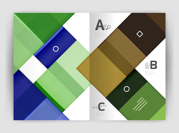 Vettore brochura geometrica a4 modello di attività volantino riassunto sfondo con infografie abc opzioni modello di stampa moderno