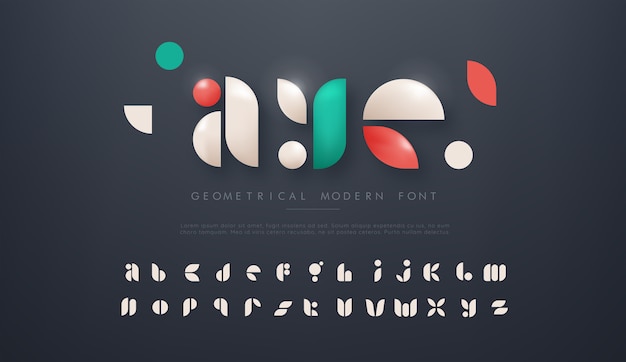 Vector geometrical modern font