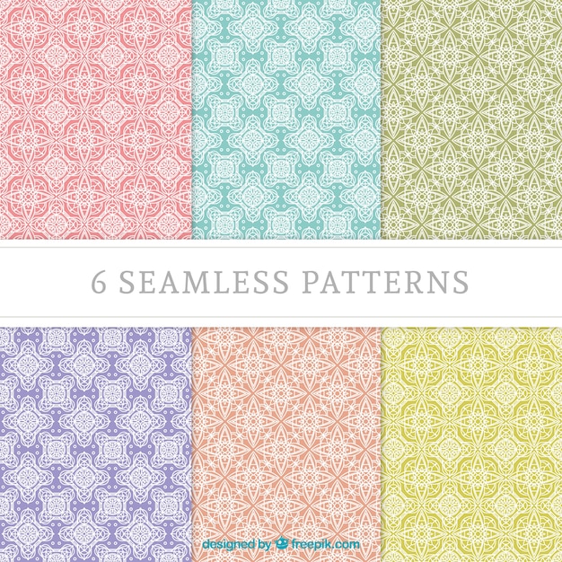 Geometrical patterns in pastel colors collection