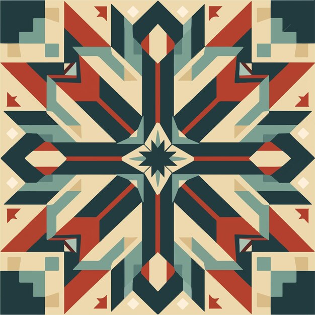 Vector geometrical tile mosaic vector