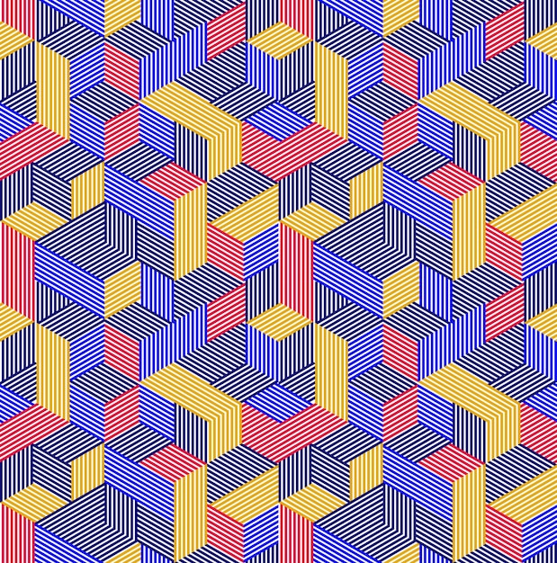 Geometrisch 3d naadloos patroon met gevoerde kubussen, gestreepte dozenblokken vectorachtergrond, architectuur en bouw, behangontwerp.