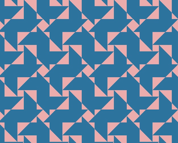 Vector geometrisch abstract naadloos patroon met pastelblauwe en roze kleur. achtergrond