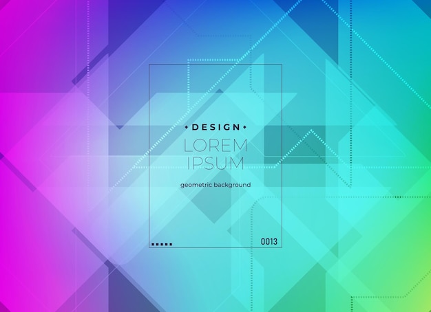 Geometrisch abstract ontwerp met kleurrijke gradiënt achtergrond