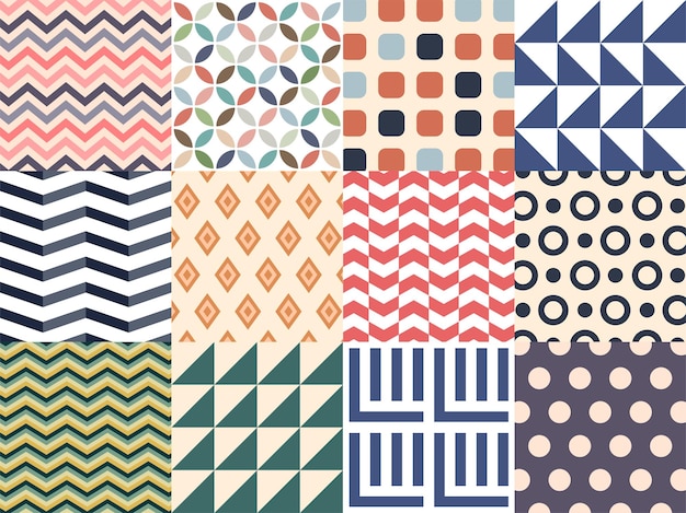 Geometrisch abstract patroon in retro kleuren