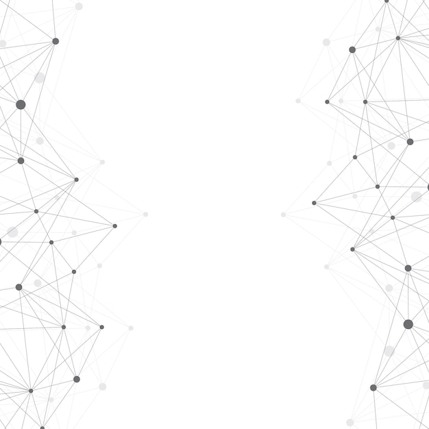 Geometrisch abstracte achtergrond met aaneengesloten lijn en punten. Grafische achtergrond voor uw ontwerp. Vector illustratie.