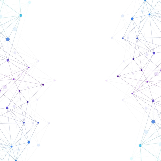 Geometrisch abstracte achtergrond met aaneengesloten lijn en punten Grafische achtergrond voor uw ontwerp Vectorillustratie