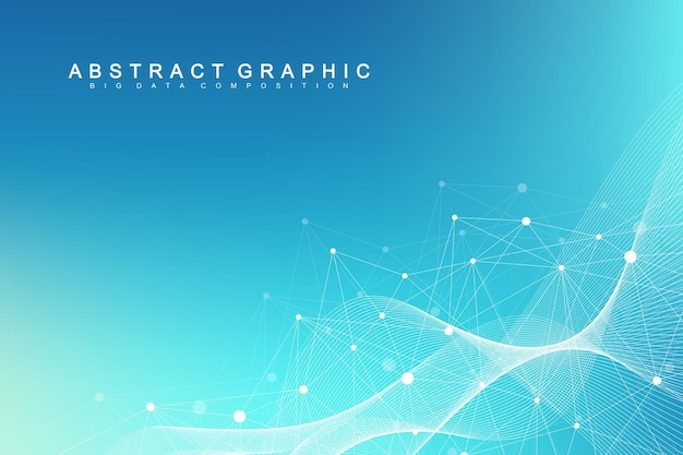 Geometrisch abstracte achtergrond met aaneengesloten lijnen en punten