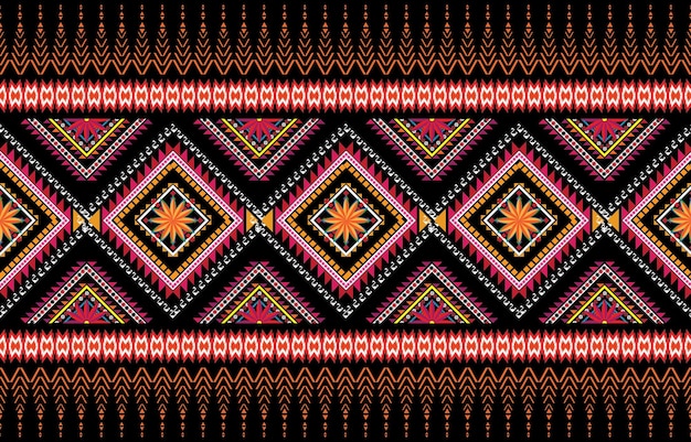 Geometrisch etnisch patroon Traditioneel oosters Indiaas ikat-ontwerp voor achtergrondafdrukrand