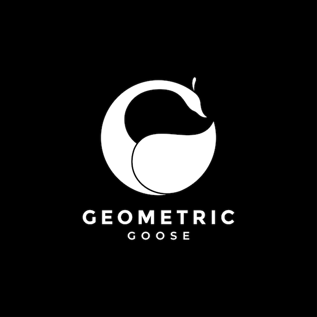 Geometrisch ganszwaan logo-ontwerp