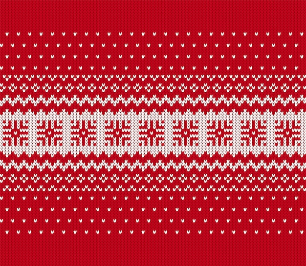 Geometrisch gebreide patroon Rood kerstmis naadloos sieraad Kerstmis print grens Fair isle achtergrond