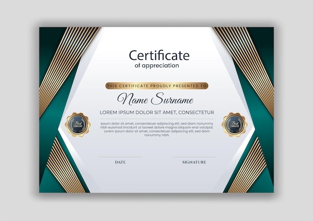 Vector geometrisch modern certificaat diploma ontwerp