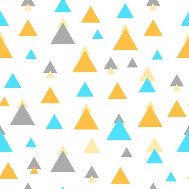 Geometrisch naadloos patroon met kleurrijke figuren Driehoeken op witte achtergrond