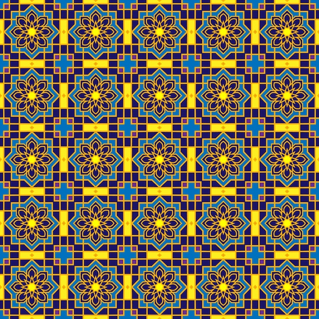 Geometrisch naadloos patroonontwerp met vintage kleuren