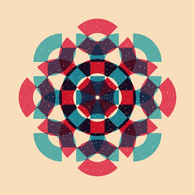 Geometrisch object met riso-afdrukeffect Vector grafisch element