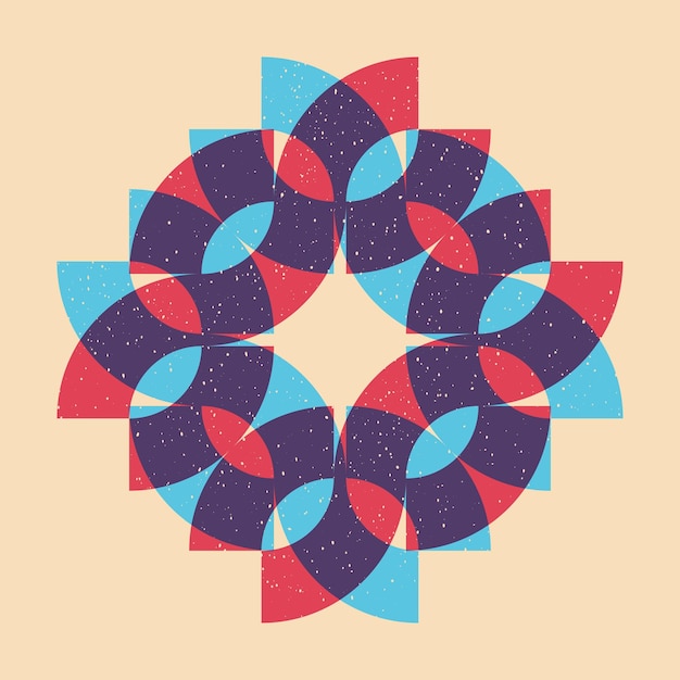 Geometrisch object met riso-afdrukeffect Vector grafisch element