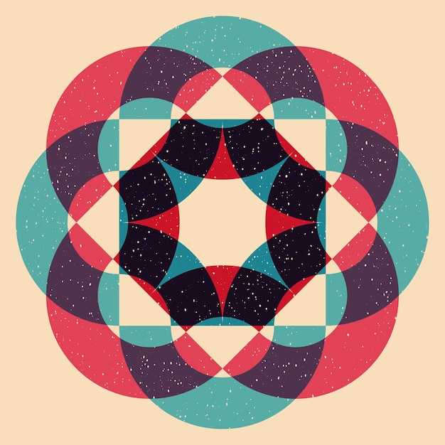 Geometrisch object met riso-afdrukeffect Vector grafisch element