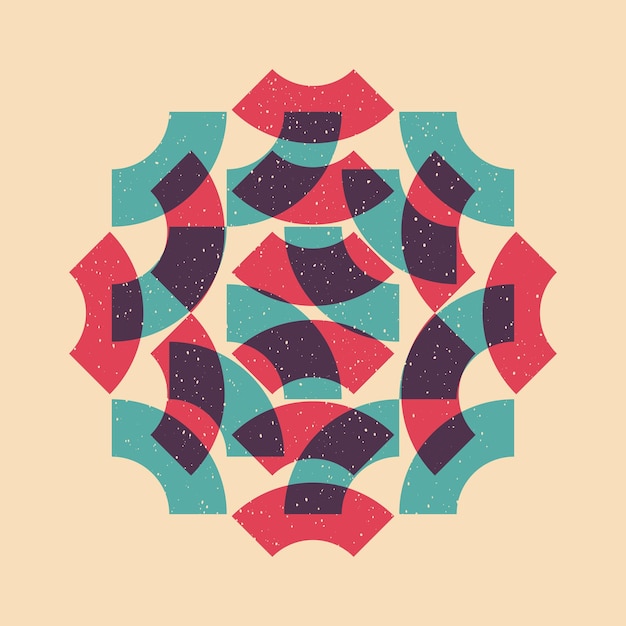 Geometrisch object met riso-afdrukeffect Vector grafisch element