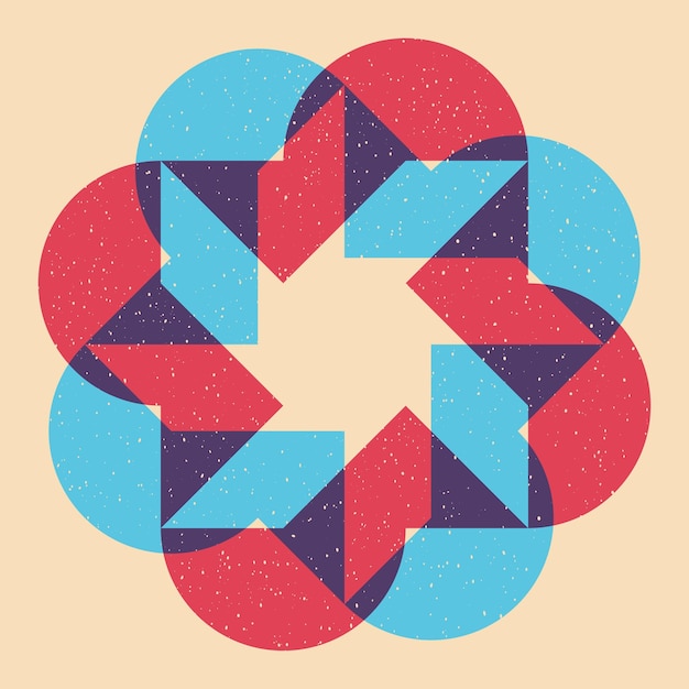 Geometrisch object met riso-afdrukeffect Vector grafisch element