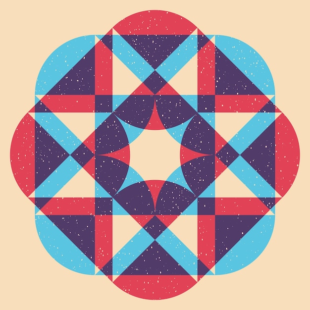 Vector geometrisch object met riso-afdrukeffect vector grafisch element