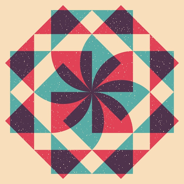 Geometrisch object met riso-afdrukeffect Vector grafisch element