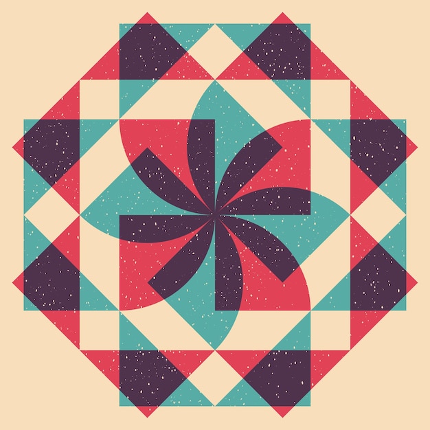 Geometrisch object met riso-afdrukeffect Vector grafisch element