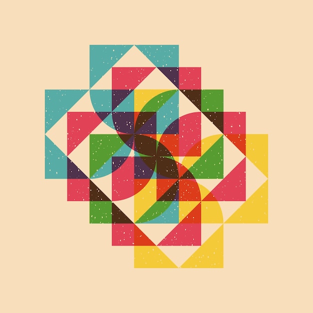 Geometrisch object met riso-afdrukeffect Vector grafisch element