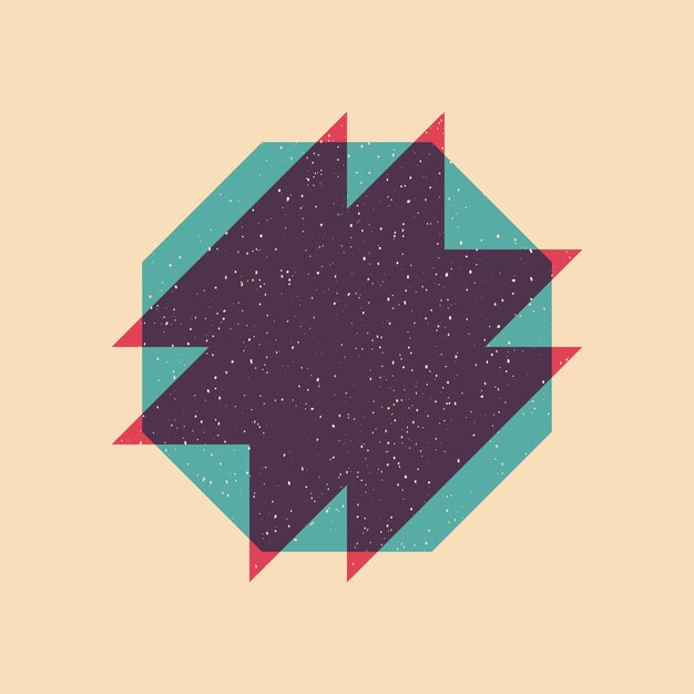 Geometrisch object met riso-afdrukeffect Vector grafisch element