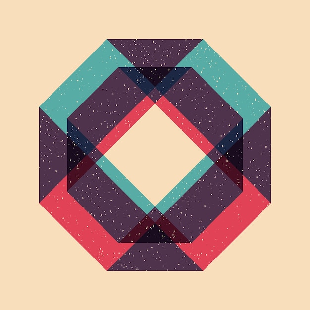 Geometrisch object met riso-afdrukeffect Vector grafisch element