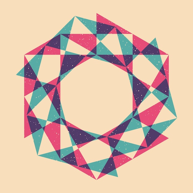 Geometrisch object met riso-afdrukeffect Vector grafisch element