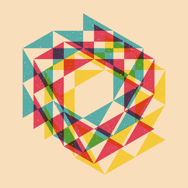 Geometrisch object met riso-afdrukeffect Vector grafisch element