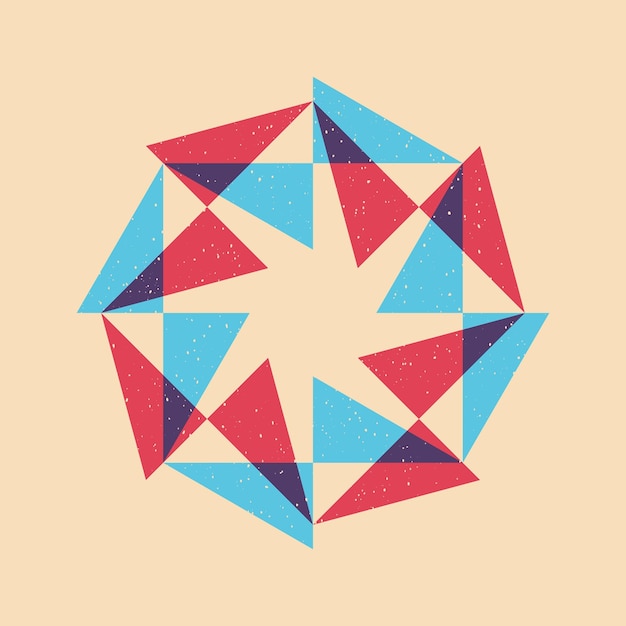 Geometrisch object met riso-afdrukeffect Vector grafisch element