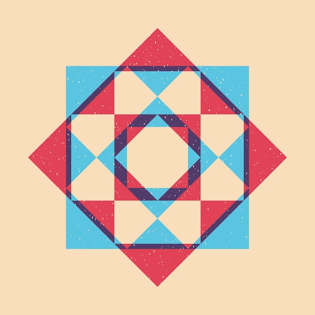 Geometrisch object met riso-afdrukeffect Vector grafisch element