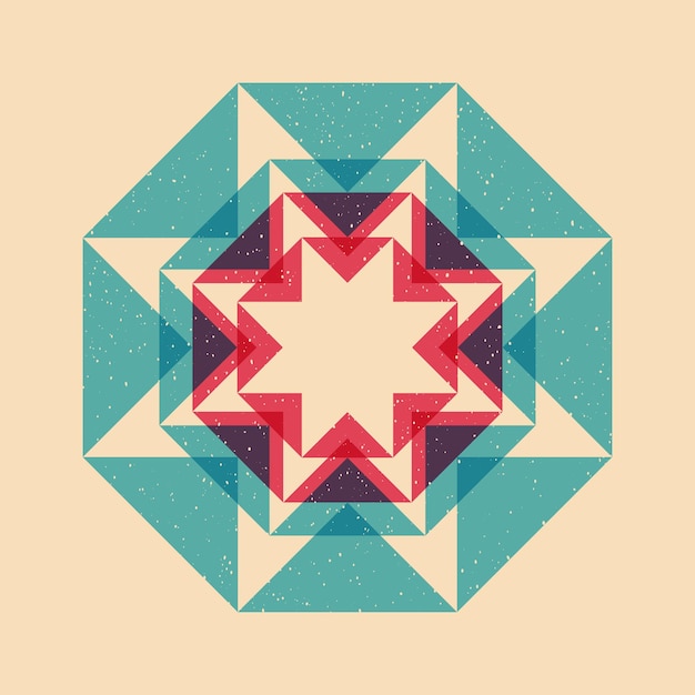 Geometrisch object met riso-afdrukeffect Vector grafisch element