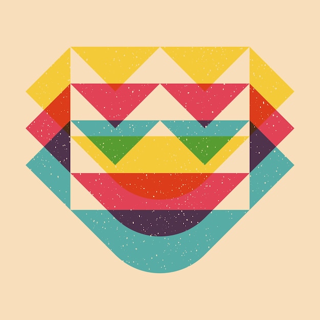 'Geometrisch object met riso-afdrukeffect Vector grafisch element