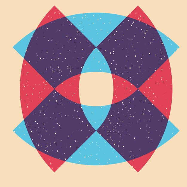 Geometrisch object met riso-afdrukeffect Vector grafisch element