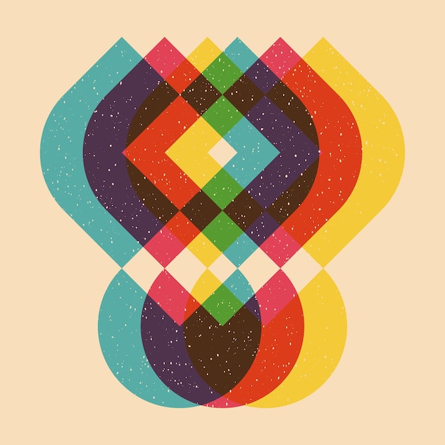 Geometrisch object met riso-afdrukeffect Vector