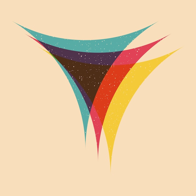 Geometrisch object met riso-afdrukeffect Vectorbeelden