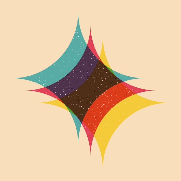 Geometrisch object met riso-afdrukeffect Vectorbeelden