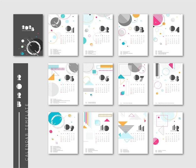 Geometrisch ontwerp van de kalender van 2023