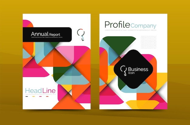 Geometrisch ontwerp zakelijke jaarverslag a4 brochure