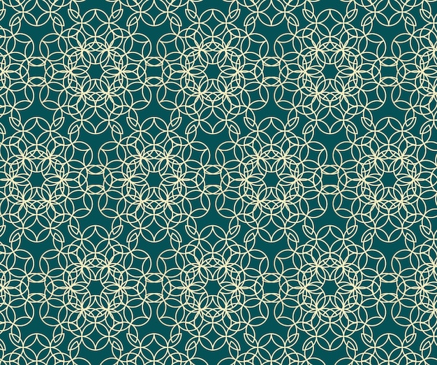 Geometrisch patroon in teal en crème